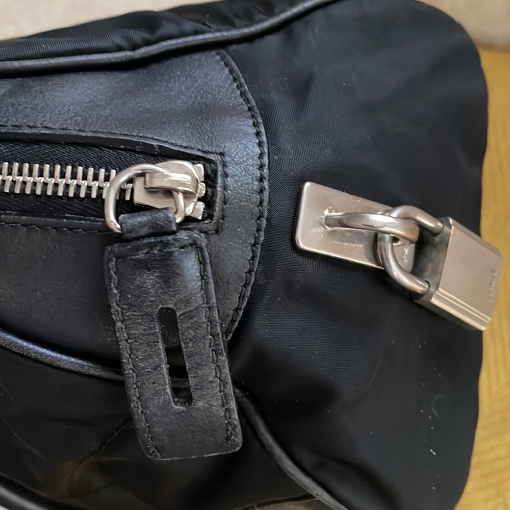 PradaTessurto black nylon bag with leather trim and handle - Picture 12 of 17